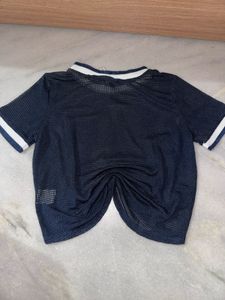 Navy Blue Mesh Top with a Black tube inner