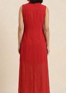 Stylish Red Sleeveless Maxi Dress