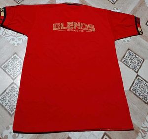 Red Graphic Print Polo T-Shirt