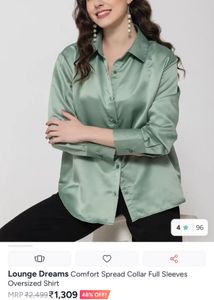 Silky Green Button-Up Shirt