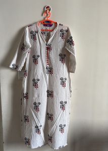 Cream Printed Kurta Set with Pants