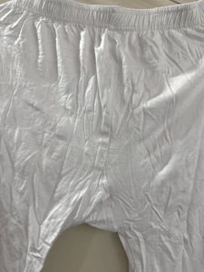 White Lace Trim Leggings