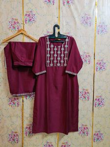 🇳🇿💫❤️Elegant Maroon Kurta Set with Dupatta