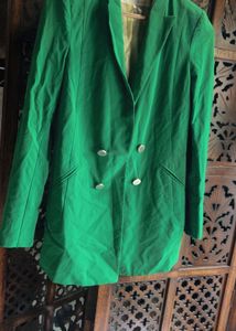 Bright Green Double-Breasted Blazer