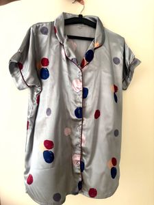 XL Satin Polka Dot Pajama Shorts