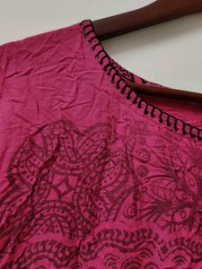 Vibrant Pink Mandala Print Dress