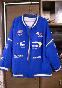 *Sale* Unisex Blue Graphic Print Varsity Jacket