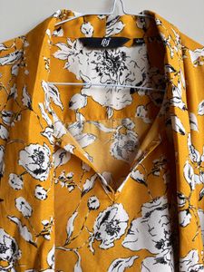 Stylish Yellow Floral Print Top