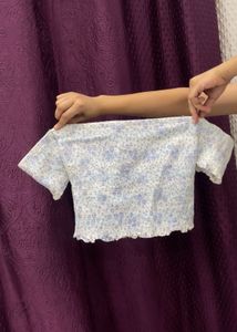 Smocked Off-Shoulder Floral Crop Top