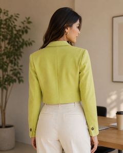 Chic Lime Cropped Blazer