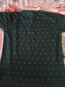 Boys's Green Printed Polo T-Shirt