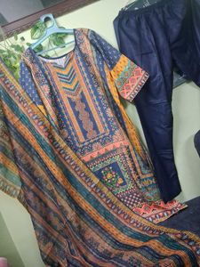Vibrant Printed Kurta Set with Dupatta