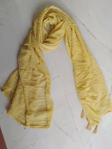 Yellow Dupatta with Tassels