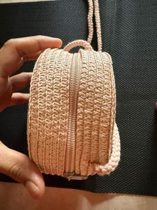 Cute Teddy Bear Straw Crossbody Bag