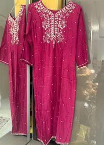 Embroidered Pink Kurta set