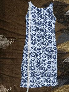 Anayna Blue &amp; White Printed Sleeveless Kurta