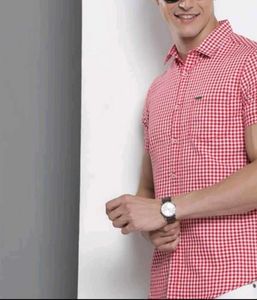 Men's Red Gingham Short Sleeve Shirt♥️😍