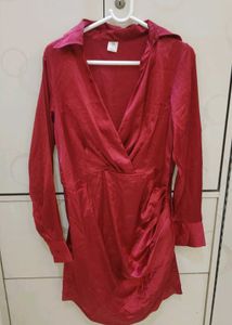 Pink Satin Mini Dress