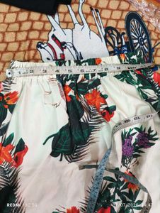 Floral Skirt with Black Top Set