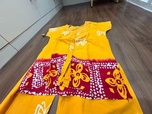 Vibrant Yellow Butterfly Nightsuit