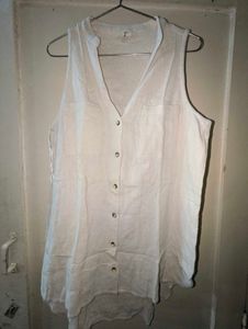 Sleeveless Button-Down Top