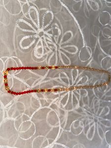 Red And peach pearl mala❤️