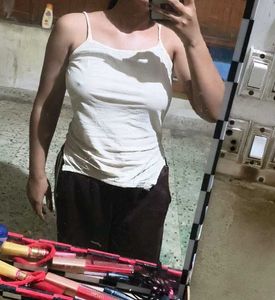 Cream Spaghetti Strap Tank Top
