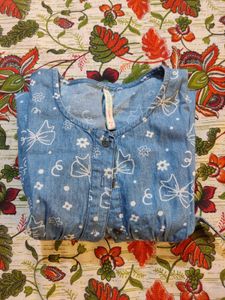 Cute Denim-Look Girls' Dress