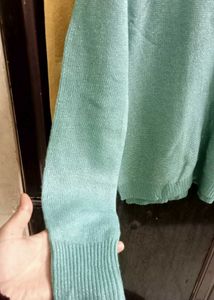 Mint Green Knit Pullover Sweater