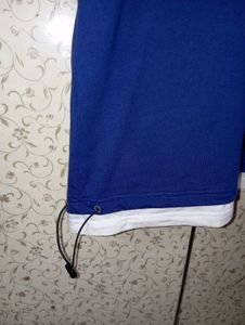 Spao oversized Drawstring layered hem tshirt