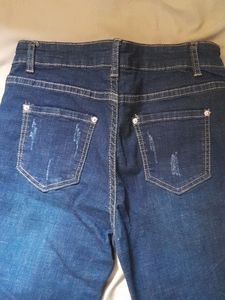 Ribbed Denim Capri