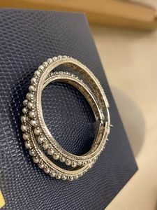 beautiful silver hoops with real pearls