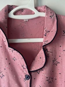Pink Star Print Nightshirt L size almost new