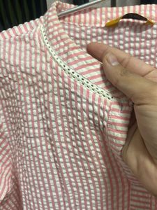 Pink Striped Kurta