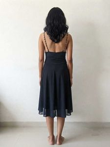 Fancy sleeveless Strappy Imported Black Dress