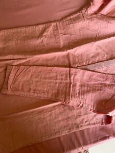 Men's Pink Embroidered Kurta