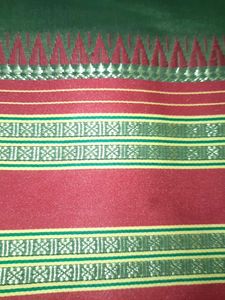 Elegant Olive Green Saree with Red Border