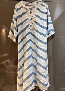 pure cotton band-work kurti