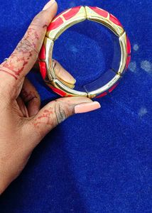 Chunky Red &amp; Gold Bangle Bracelet