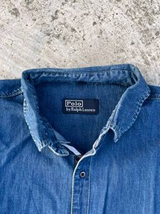 ralph lauren Men's Blue Denim Long Sleeve Shirt
