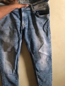 Men's Blue Washed Denim Jeans