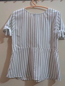 Striped Button-Down Top