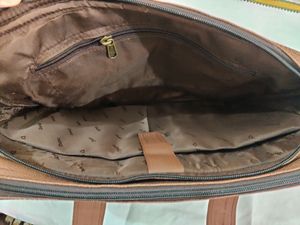 Office Genuine New Leather Bag With 2 Compartment