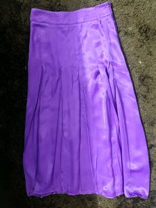 Zara Satin Flowy Purple Skirt
