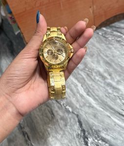 Gold Tone Chronograph Watch