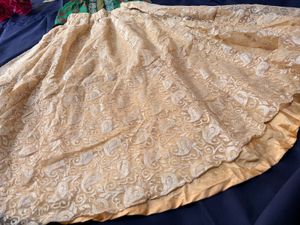 Green &amp; Cream Ethnic Lehenga Choli Set