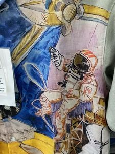 Astronaut Print Short Sleeve Shirt