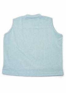 Sleeveless Blue Top with Stripe Detail