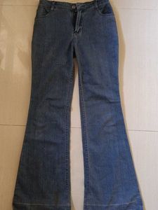 Flared Blue Denim Jeans
