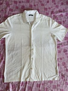 Men's White Short Sleeve Button-Up Shirt